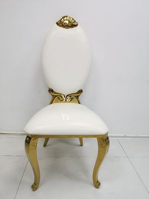 Yemek Yüksek Geri Düğün Ziyafet Sandalye Kumaş Etkinlikler için Paslanmaz Çelik W50xD65xH110cm