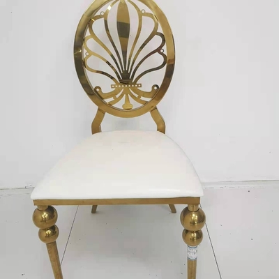 Zarif Lüks Altın Paslanmaz Çelik Düğün Sandalye OEM W50xD65xH92cm