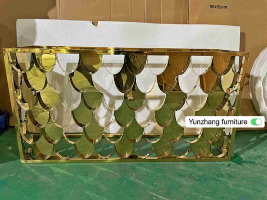 Altın Rengi Metal Bar Masası Konsol Masa 150cmx40cmx80cm 201SS