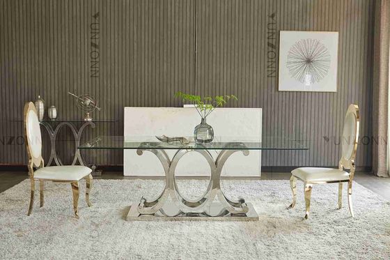 İyi bir fiyat. Temperli Cam Çıkarılabilir Modern 10 Kişilik SS Yemek Masası çevrimiçi