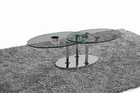 İyi bir fiyat. Katlanır Modern Cam Oval Yemek Masası Temperli Cam Paslanmaz Çelik Çerçeve L200xW100xH75cm çevrimiçi