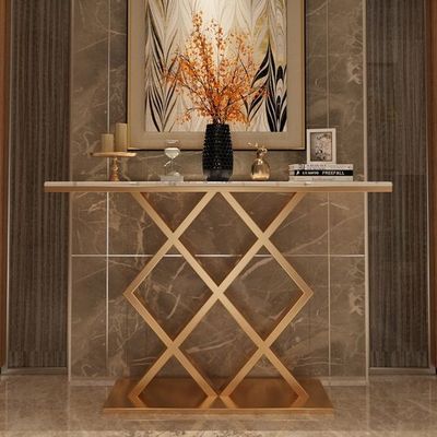 İyi bir fiyat. Beyaz Dikdörtgen Şık Çay Masası Lüks Altın Ok Konsolu 150X45X80 çevrimiçi