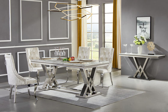 İyi bir fiyat. Nordic Mermer Modern Lüks Paslanmaz Çelik Ayak Yemek Masası Restoran High End çevrimiçi