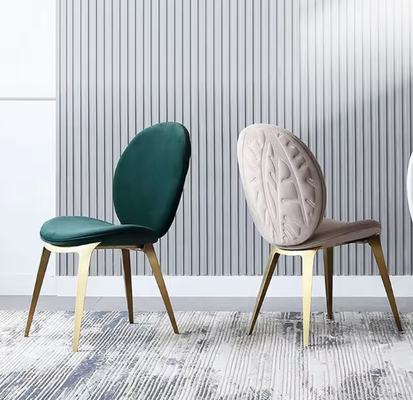 Otel koltukları modern minimalist yüksek kaliteli tasarımcı ev sırt yastığı paslanmaz çelik yaprakları yemek koltuğu