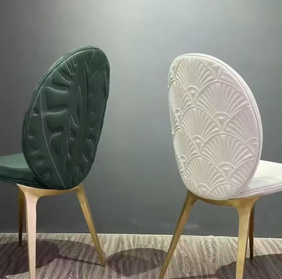 Otel koltukları modern minimalist yüksek kaliteli tasarımcı ev sırt yastığı paslanmaz çelik yaprakları yemek koltuğu