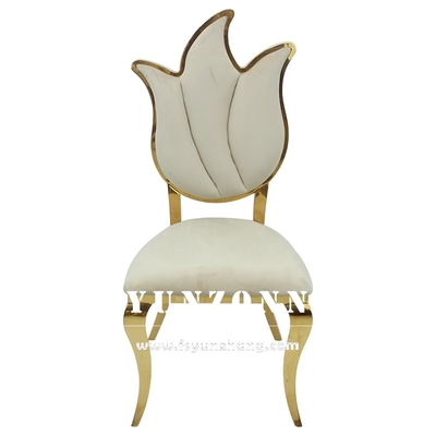 Çiçek Tasarım Yüksek Geri Düğün Sandalye Kraliyet Mobilya Sandalye 49X56X107cm