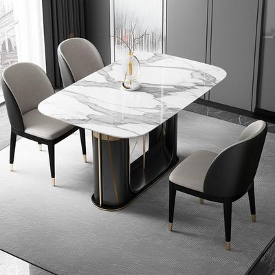 Cilalı Mermer Üst Lüks Modern 4 Kişilik Yemek Masaları