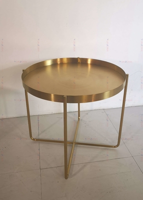 Golden Metal Yan Çay Sehpası D60xH50cm 201 Paslanmaz çelik
