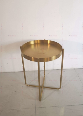 Golden Metal Yan Çay Sehpası D60xH50cm 201 Paslanmaz çelik