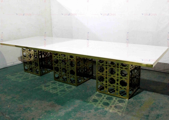 Modern Lüks Büyük Ağır Hizmet Ziyafet Tarzı Yemek Masası MDF OEM 4000X1200X750mm