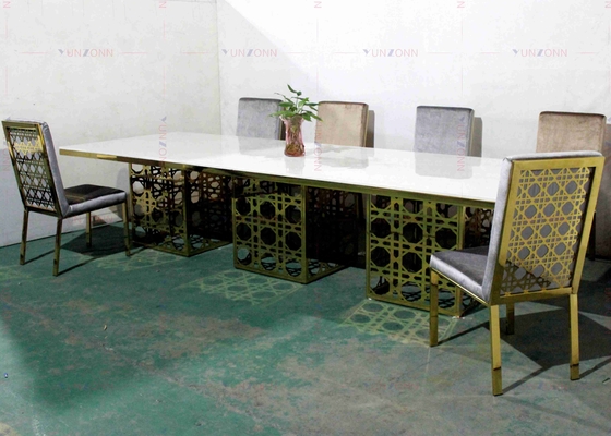 Modern Lüks Büyük Ağır Hizmet Ziyafet Tarzı Yemek Masası MDF OEM 4000X1200X750mm