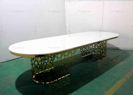 Modern Lüks Büyük Ağır Hizmet Ziyafet Tarzı Yemek Masası MDF OEM 4000X1200X750mm