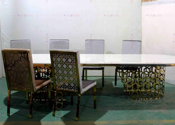 Modern Lüks Büyük Ağır Hizmet Ziyafet Tarzı Yemek Masası MDF OEM 4000X1200X750mm