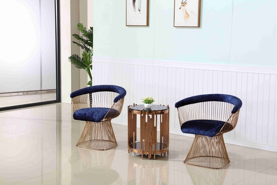Eğlence Bahçesi Otel Resepsiyon Koltukları Metal Taban Vurgu Sandalye Oturma Odası Paslanmaz Çelik Çerçeve
