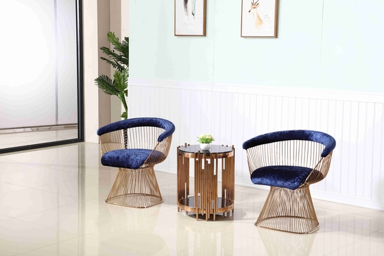 Eğlence Bahçesi Otel Resepsiyon Koltukları Metal Taban Vurgu Sandalye Oturma Odası Paslanmaz Çelik Çerçeve