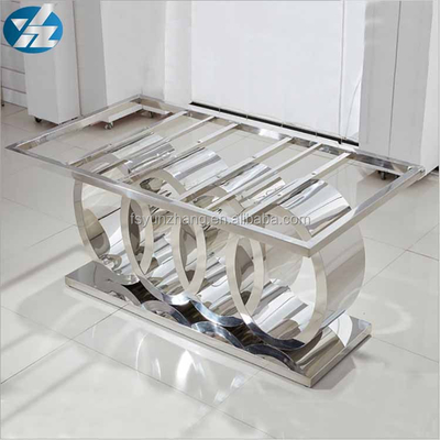 Ağır Baza Lüks Modern Yemek Masaları Siyah Cam Üst Yemek Masası L200xW100xH75cm