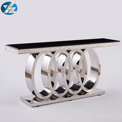 Ağır Baza Lüks Modern Yemek Masaları Siyah Cam Üst Yemek Masası L200xW100xH75cm