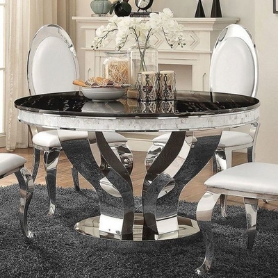 Anchorage Glam Silver Yemek Odası Masa Takımı D150XH75 Light Luxury