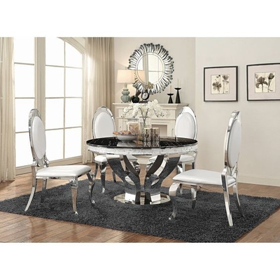 Anchorage Glam Silver Yemek Odası Masa Takımı D150XH75 Light Luxury