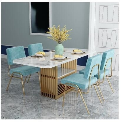 Nordic Mermer Üst Düğün Ziyafet Masaları Modern Sandalyeli Dikdörtgen Yemek Masaları 50X90X75