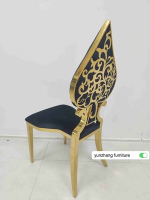 Fancy Gold Düğün sandalyesi yığılabilir lüks tasarım beyaz yastık