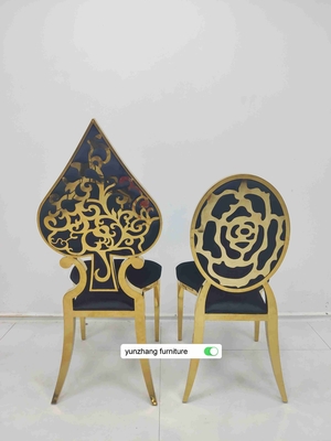 Fancy Gold Düğün sandalyesi yığılabilir lüks tasarım beyaz yastık