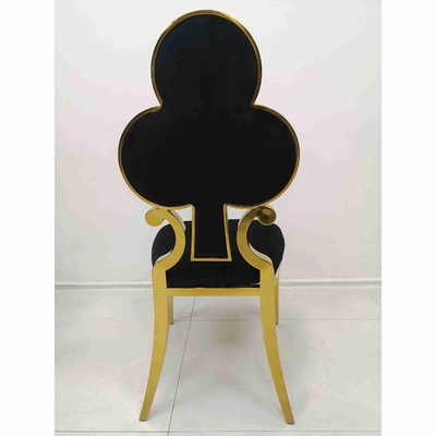 Poker Çiçek Döşemeli Yemek Sandalyeleri 201 Paslanmaz Çelik Çerçeve W50xD65xH92cm