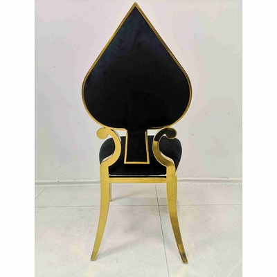 Poker Heart Banket Yemek Sandalyesi Siyah Renk Paslanmaz Çelik Çerçeve
