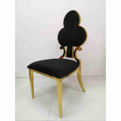 Poker Çiçek Döşemeli Yemek Sandalyeleri 201 Paslanmaz Çelik Çerçeve W50xD65xH92cm