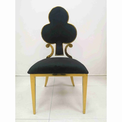 Poker Çiçek Döşemeli Yemek Sandalyeleri 201 Paslanmaz Çelik Çerçeve W50xD65xH92cm