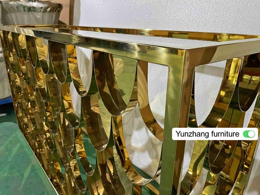 Altın Rengi Metal Bar Masası Konsol Masa 150cmx40cmx80cm 201SS