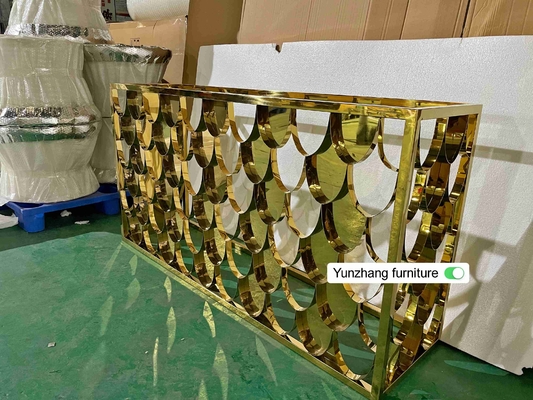 Altın Rengi Metal Bar Masası Konsol Masa 150cmx40cmx80cm 201SS