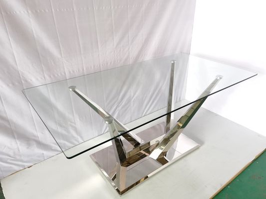 İyi bir fiyat. 6 Sandalyeli Cam Yemek Masası Paslanmaz Çelik Mermer Taş Yemek Masaları çevrimiçi