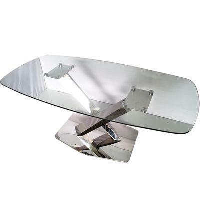 İyi bir fiyat. Cam yemek masası restoran paslanmaz çelik yemek odası kümeleri masa ve sandalyeler çevrimiçi