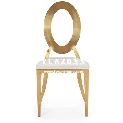 İyi bir fiyat. Yemek Mobilyası Altın Paslanmaz Çelik Ziyafet Sandalyesi İstiflenebilir Tasarım Otel Düğün Etkinlik Parti Çelik Sandalye çevrimiçi