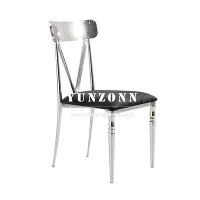 Yüksek Sırt Siyah Tufted Kadife Yemek Sandalyesi Paslanmaz Çelik Bacaklar Otel Etkinlik Yemek Odası SS Mobilya Sandalyeleri