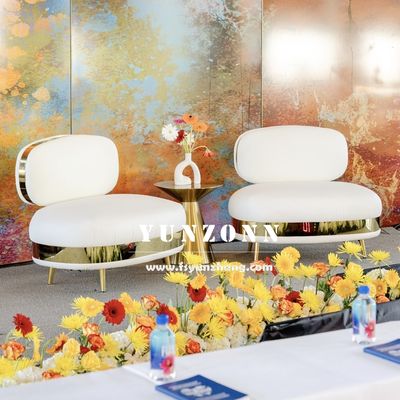 Oturma Odası için Paslanmaz Çelik Çerçeve ve Kadife Kumaşlı Yüksek Standart Modern Tasarım Koltuk Takımı