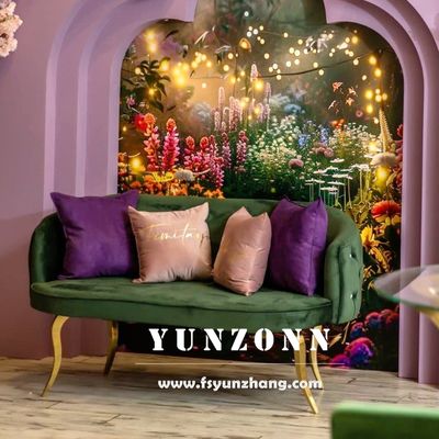 Otel ve Düğün Etkinlikleri için Kadife Kumaşlı Modern Paslanmaz Çelik Aşk Koltuğu Kanepe