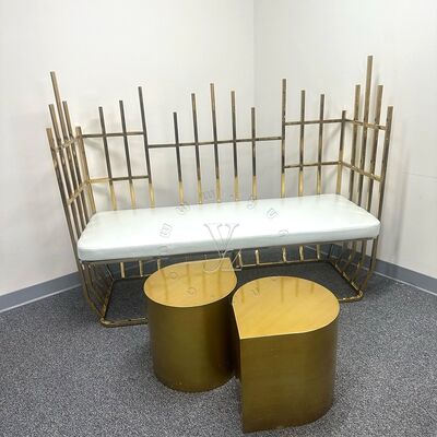 İyi fiyat Lüks Kraliyet Kraliçe Taht Sandalyesi Gelin Damat Modern Paslanmaz Çelik Düğün Yemek Sandalyesi Şık Çelik Gelin Damat Tahtı çevrimiçi