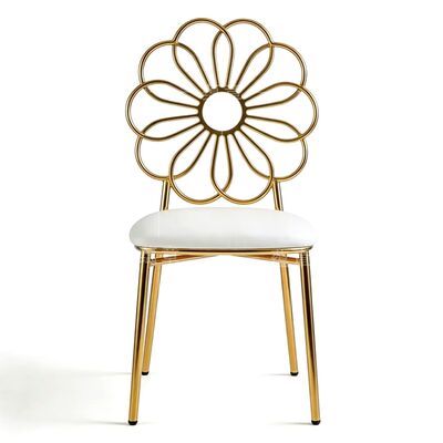 İyi fiyat Ziyafet Yükleme Düğün Düğün Altın Çerçeve Dekorasyon SS Yemek Metal Mebel Kiralama Etkinlik Sandalyesi çevrimiçi