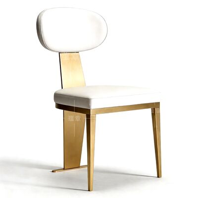 İyi fiyat Altın Paslanmaz Çelik Düğün Yemek Sandalyeleri Kumaş Sentetik Deri Mobilya Yemek Sandalyesi Restoran Sandalyesi çevrimiçi