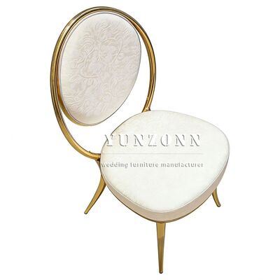 İyi fiyat Açık Hava Düğün Ziyafet Etkinlikleri için Konik Ayaklı Lüks Dayanıklı Modern Paslanmaz Çelik Altın Minderli Sandalyeler çevrimiçi