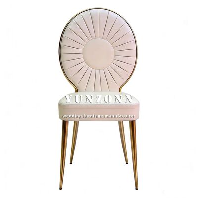 İyi fiyat Toptan satış Altın Paslanmaz Çelik PU Deri Lüks Düğün Sandalyeleri çevrimiçi