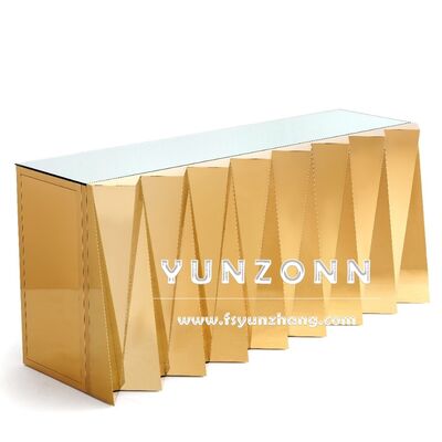 İyi fiyat Altın Paslanmaz Çelik Lüks Çubuklı Bar Katlanabilir Düğün Masası Oteller için çevrimiçi