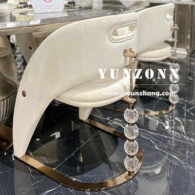 İyi fiyat Nordik Tasarımcı Kristal Dekorasyonlu Yemek Sandalyeleri Hafif Lüks Metal Düğün Otel Oturma Odası Salon Kullanımı İçin çevrimiçi