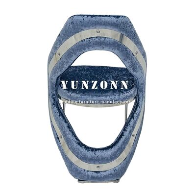 İyi fiyat Lüks Paslanmaz Çelik Aksan Sandalyesi Mavi Renkli Taş Sandalye Yemek Sandalyesi çevrimiçi