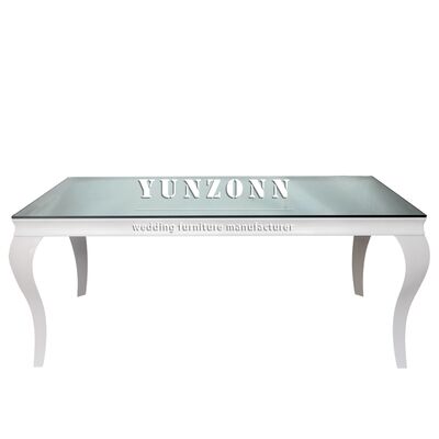 İyi fiyat Düğün Otel Beyaz Dikdörtgen Masa Düğün Doğum Günü Açık Etkinlikler İçin Toptan Popüler çevrimiçi