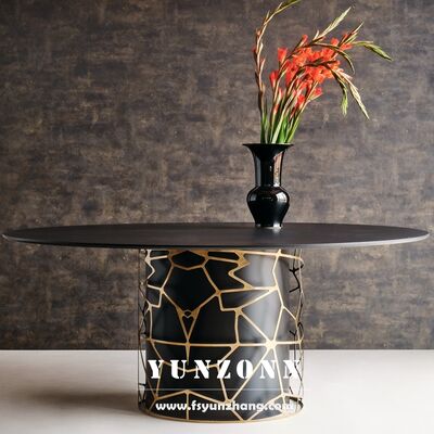 İyi fiyat Düğün için Toptan Lüks Oturma Odası Mobilyası İç Gece Kulübü Dış Mekan Türkiye Tasarımı Siyah Paslanmaz Çelik Masa çevrimiçi