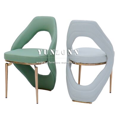 İyi fiyat PU Deri Lüks Gül Altın Metal Eğlence Sandalyesi Restoran Otel Resepsiyon Yemekcilik Etkinlik Sandalyesi çevrimiçi