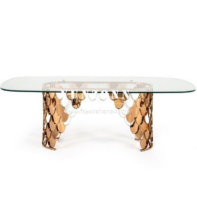 İyi fiyat Modern Luxury Glass Top Stainless Steel Center Pieces Yeni Stil Düğün Masası Dekoru çevrimiçi